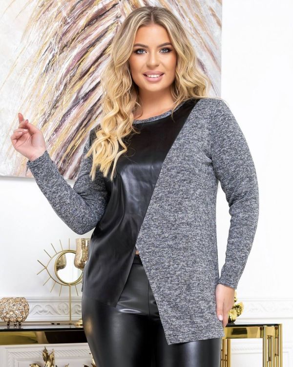 Знижки! Кофта ангора + екошкіра