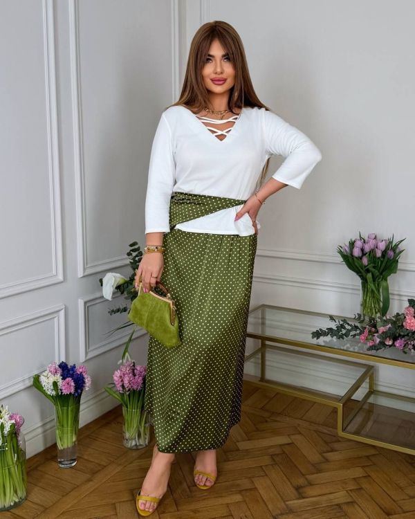 Костюм спідниця шовк армані + блузка+ косинка