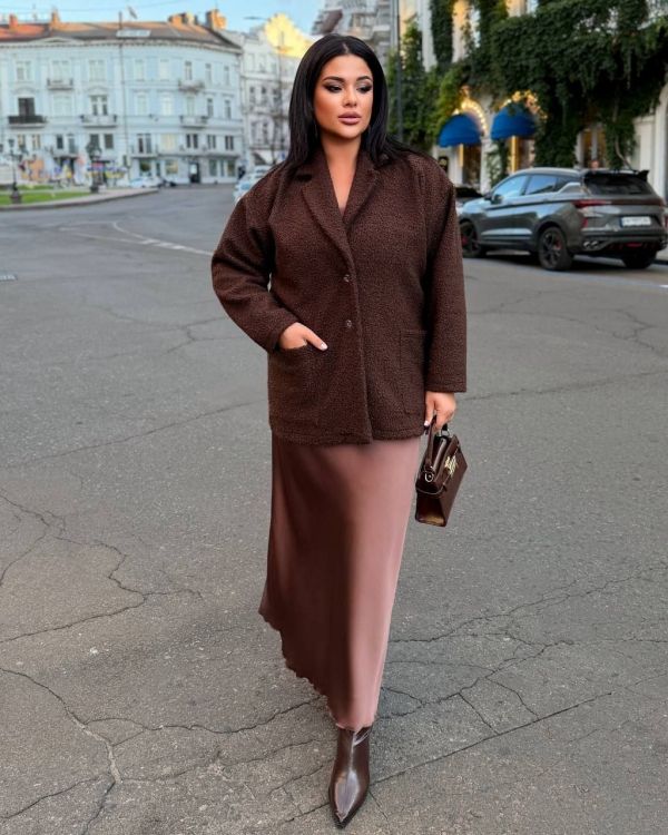 Пальто піджак з баранця на флісі