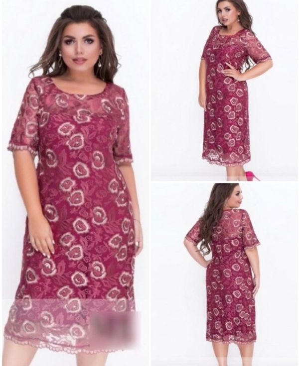 Сукня гіпюр вишивка на трикотажній пдкладці