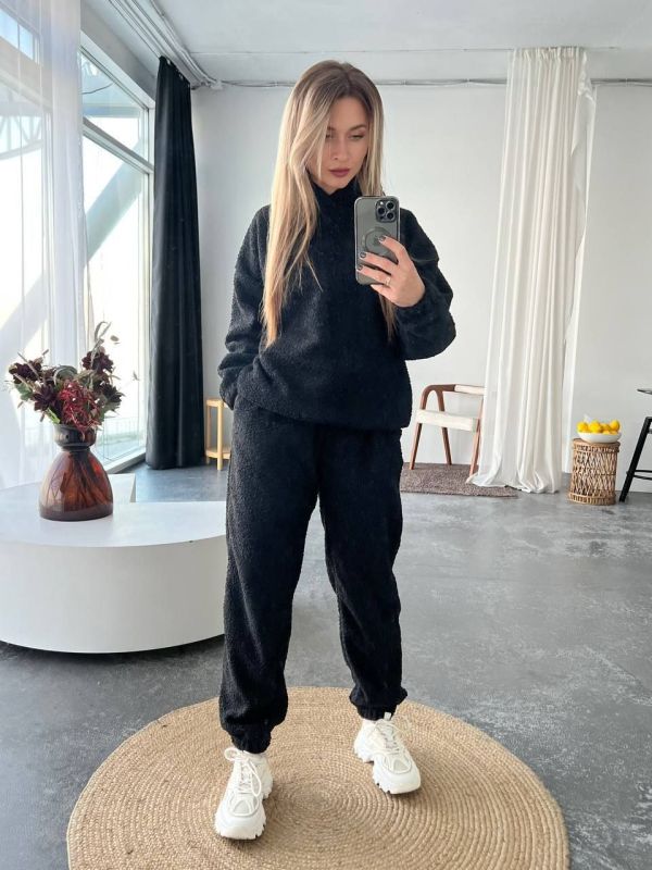 ♥️BLACK FRIDAY♥️ Теплий стильний костюм. Кофта з капюшоном, з боків на кулісці , штани з б