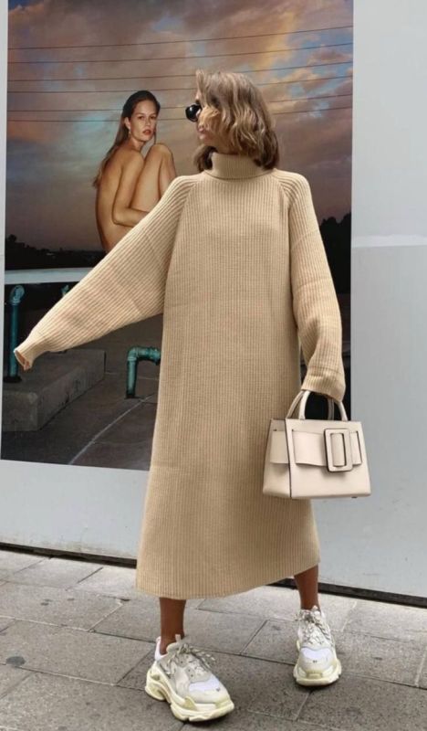 Вязанное платье оверсайз