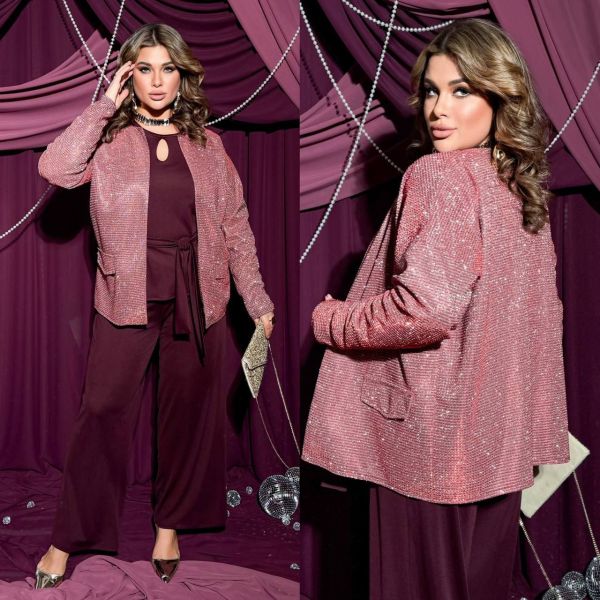 💥MEGA SALE 💥Піджак Тканина : люрекс на трикотажі Довжина сукні : 74 см. Довжина рукава : 74 см.( від