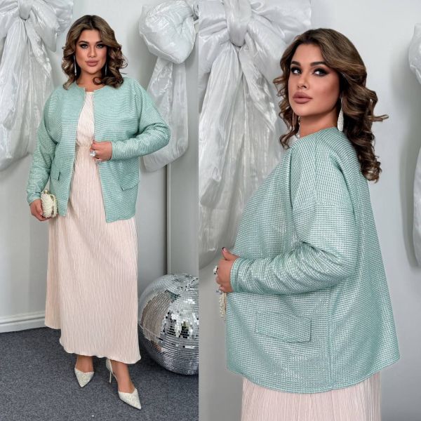 💥MEGA SALE піджак Тканина : люрекс на трикотажі Довжина сукні : 74 см. Довжина рукава : 74 см.( від