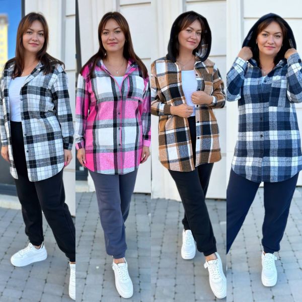 Новорічні знижки!Костюм Тканина клітка байка, однотон тринитка на флісі Чорний 4850(1),5254,5658 Синій 4850(4),5254(9),5658(1) Рудий 4850(2),5254(1) Малиновий 4850(7) Костюм сорочка + штани. Сорочка на ґудзиках, із капюшоном подвійним, довгий рукав на манжеті,на ґудзику. Штани високої посадки,з кишенями. Талія на резинці, знизу манжет.