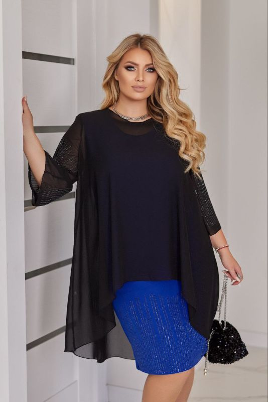 РОЗПРОДАЖ Двійка: Сукня + накидка.# 977 Тканина: Сукня- костюмка діагональ+ стрази високої #243