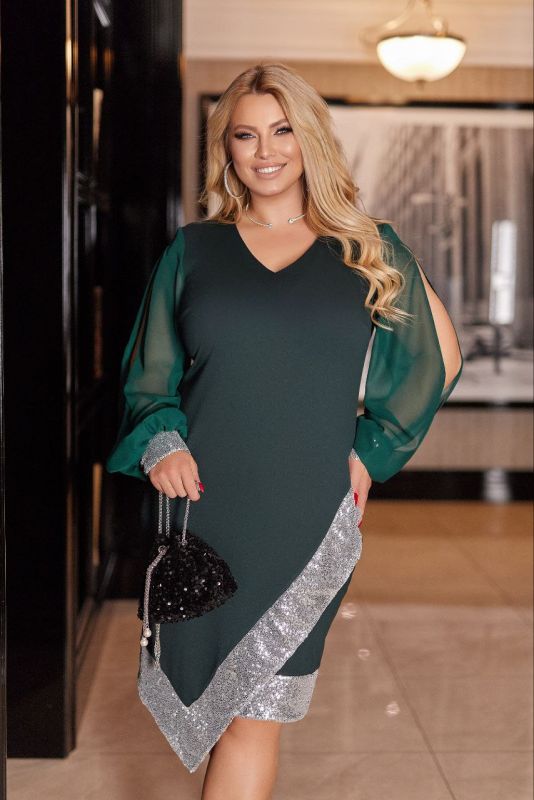 Розпродаж Сукня # 966 Тканина: Італійський три.ж трикотаж ( добре тягнеться) + шифон + пає #263