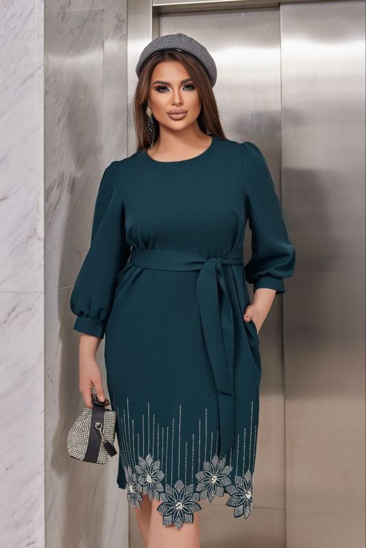 РОЗПРОДАЖ Сукня " ромашки " Тканина: Костюмка диагональ, декоровано стразами на рукавах як #298