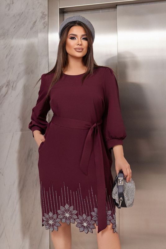 РОЗПРОДАЖ Сукня " ромашки " Тканина: Костюмка диагональ, декоровано стразами на рукавах як #300