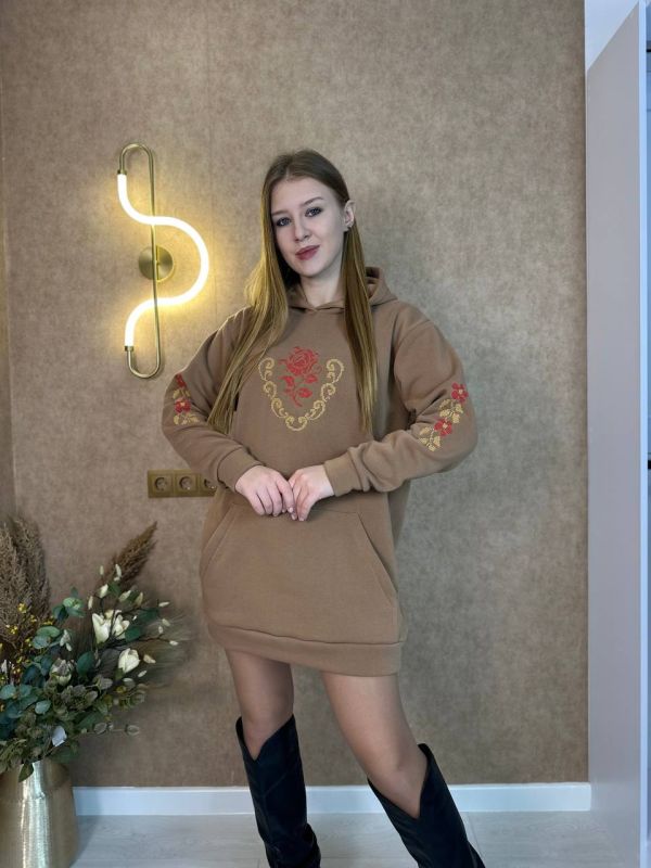 🔥🔥🔥НОВИЙ РОЗПРОДАЖ🔥🔥🔥 Туніка Тканина: турецька тринитка Піньє на флісі ( виробництво Туреч #374