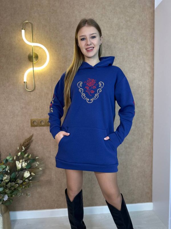 🔥🔥🔥НОВИЙ РОЗПРОДАЖ🔥🔥🔥 Туніка Тканина: турецька тринитка Піньє на флісі ( виробництво Туреч #375