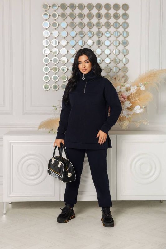 костюм з тринитки на флісі синій