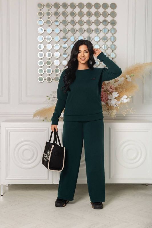 костюм з тринитки на флісі смарагд