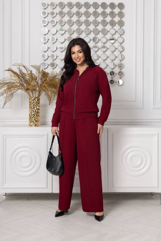 костюм брючний трикотаж, кофта на замку