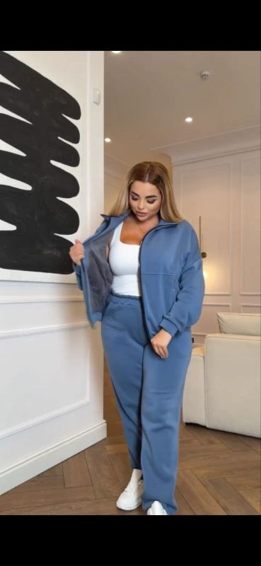 костюм з тринитки на флісі зпідкладом хутра тедді 